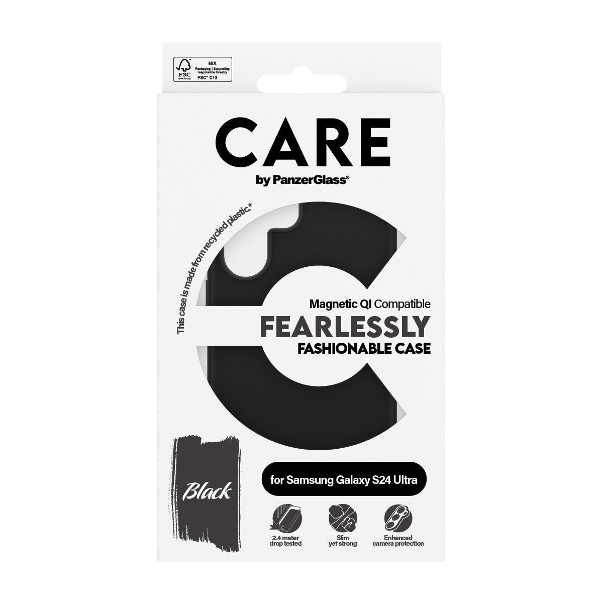 CARE by PanzerGlass® Case Black w. Qi Compatible Samsung Galaxy S24 Ultra